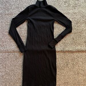 Carbon 38 ribbed black dress